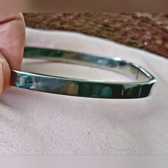 Sterling silver/stainless steel. 2 tone bangle. - Picture 4 of 4